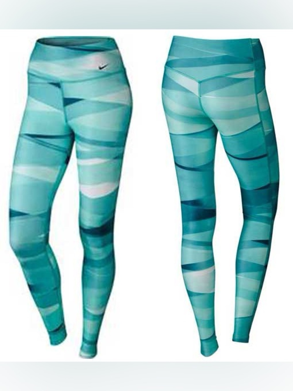 Nike Legend 2.0 Ribbon Wrap Tight Leggings Womens L Teal